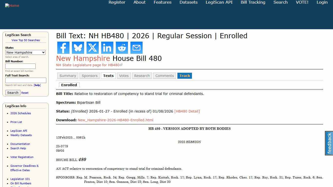 Bill Text: NH HB480 2026 Regular Session Enrolled LegiScan