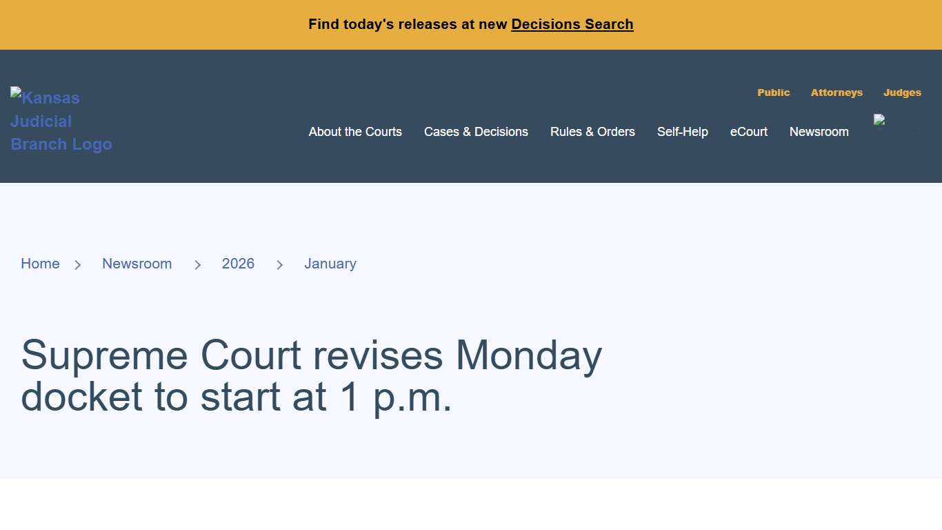 News Releases - KS Courts